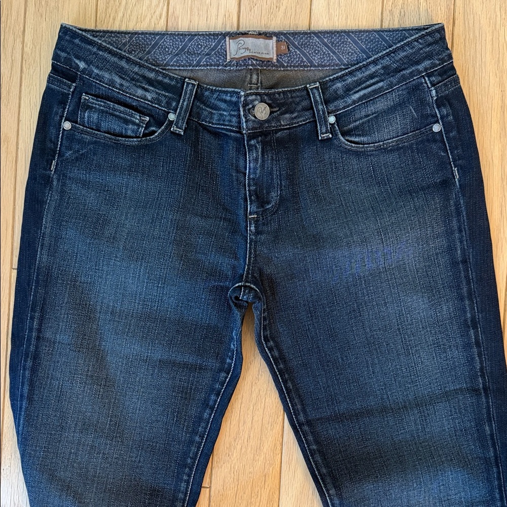 PAIGE Dark Indigo Laurel Canyon low rise boot cut Women's Jeans size 31
